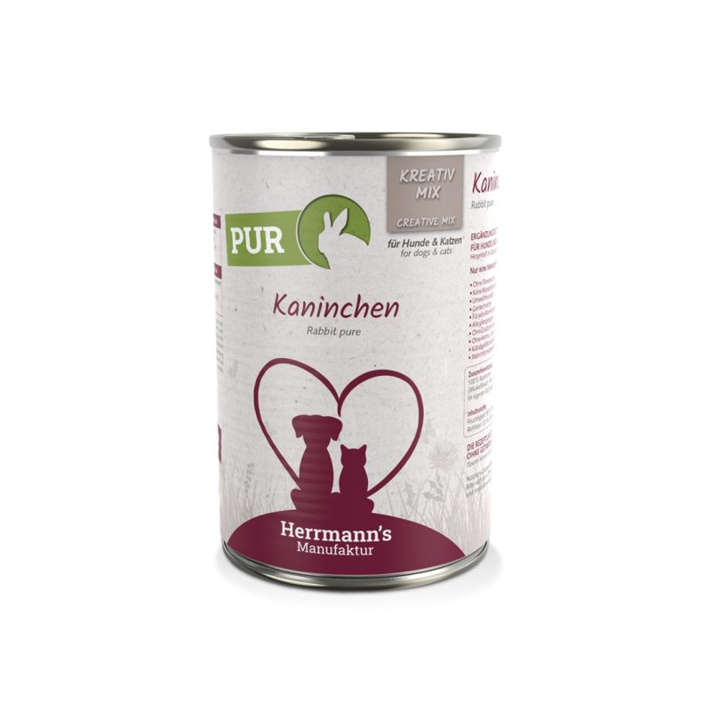 Herrmann´s Pura Carne de Conejo, alimento húmedo 100% carne para perros y gatos